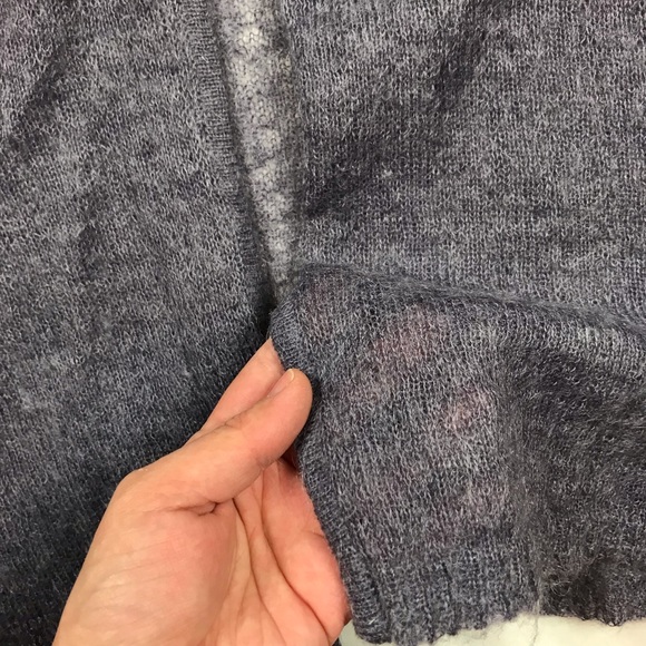 Vintage 90s Y2K Sheer Purple Knit Cardigan - Picture 4 of 6